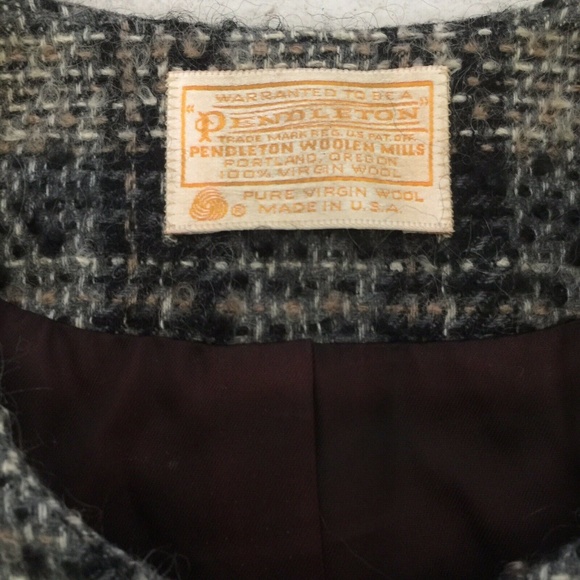 Pendleton Tweed Blazer Jacket Brown Gray Plaid 10 - Picture 6 of 7